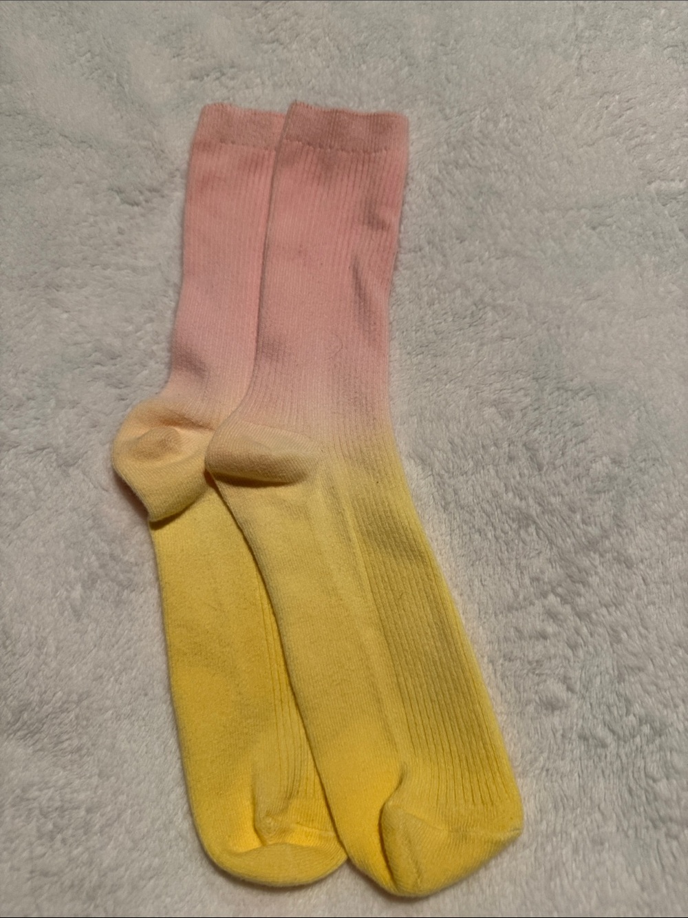 Pink & Yellow Ombre Crew Socks - Unbranded